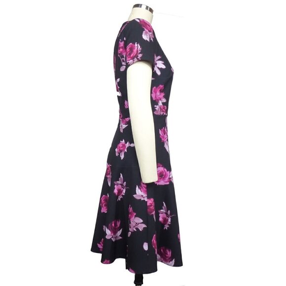 NEW Kate Spade Encore Rose Crepe Dress Black/Pink Sz 4 preppy romantic wedding - Picture 3 of 12